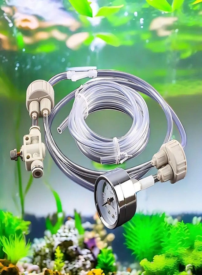 VAYINATO® CO2 Regulator System Kit Aquarium Carbon Dioxide Generator for Plant with Tube Valve Gauge Bottle Cap Kit for Aquarium Moss Plant (Baking soda+Citric Acid - Not Included) - Image 1